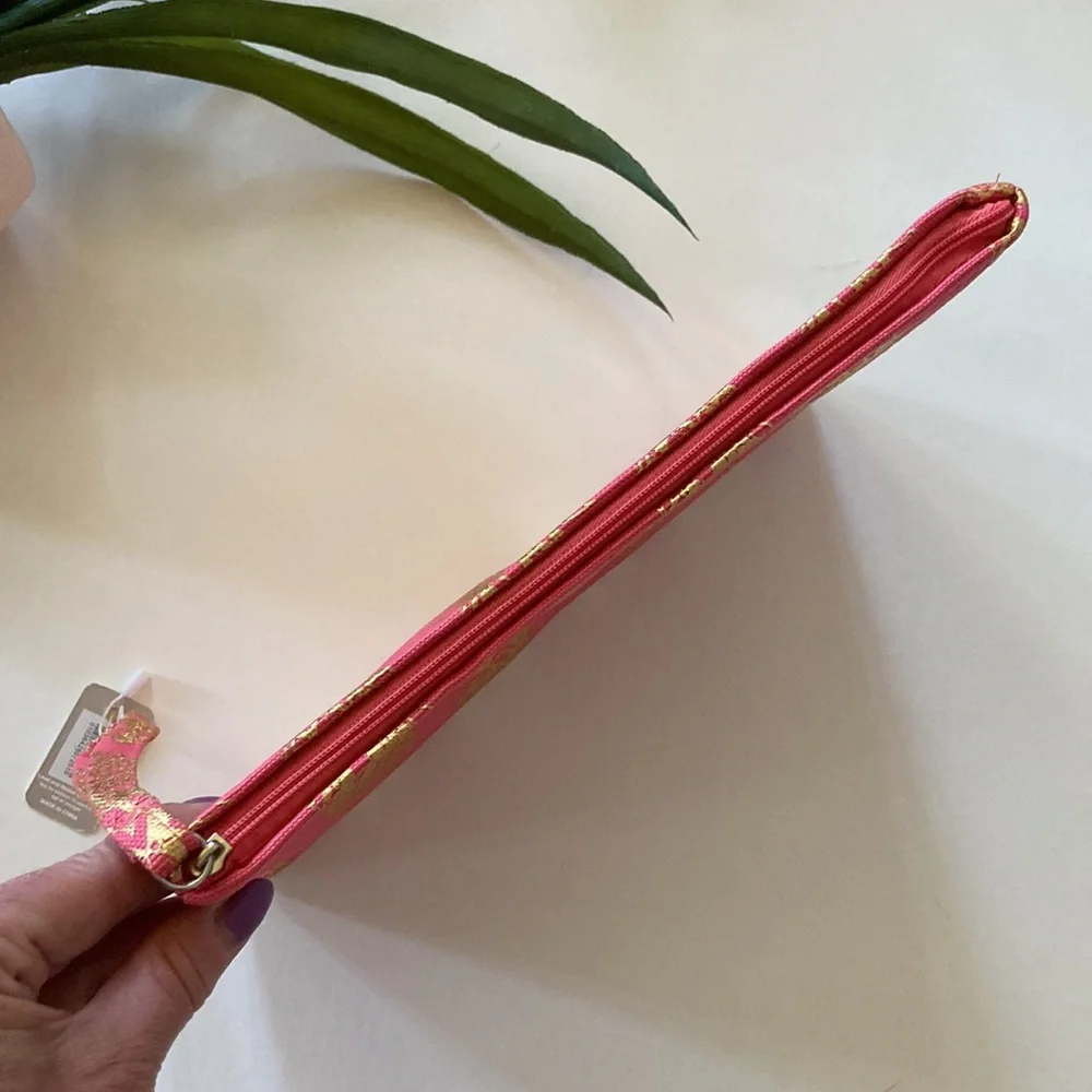 Pink & Gold Foil Pineapple Wristlet/Cosmetic Bag - Picture 5 of 9